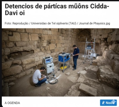 "Cientistas instalando detectores de partículas cósmicas na Cidade de Davi, em Jerusalém."