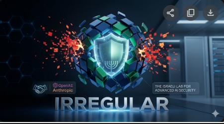 Conceito visual da startup Irregular de Israel protegendo a IA contra ataques advanced, com referências à OpenAI e Anthropic.